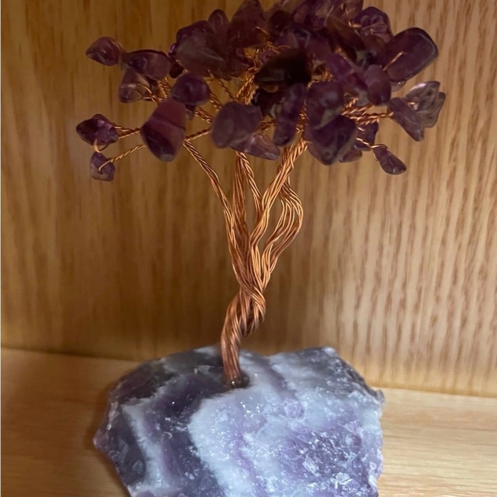 Amethyst Gemstone Wire Tree Sculpture